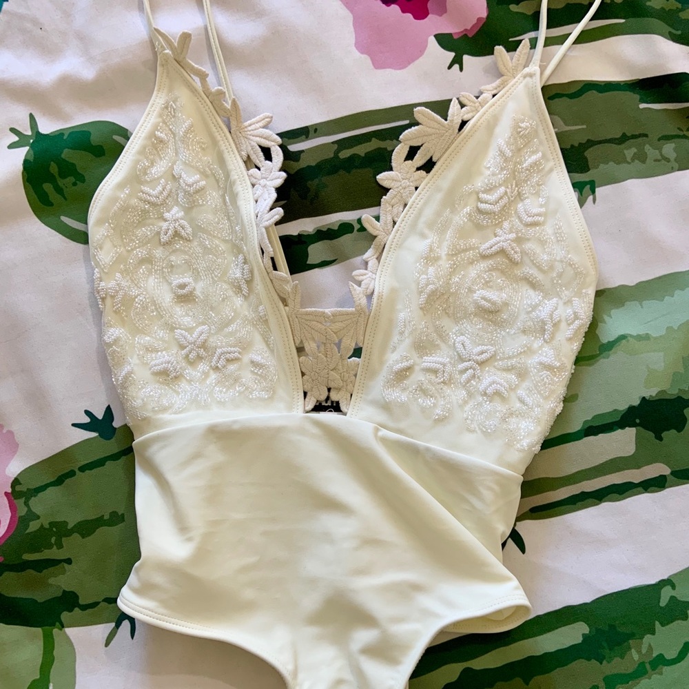Beach Riot one piece ivory swimsuit!